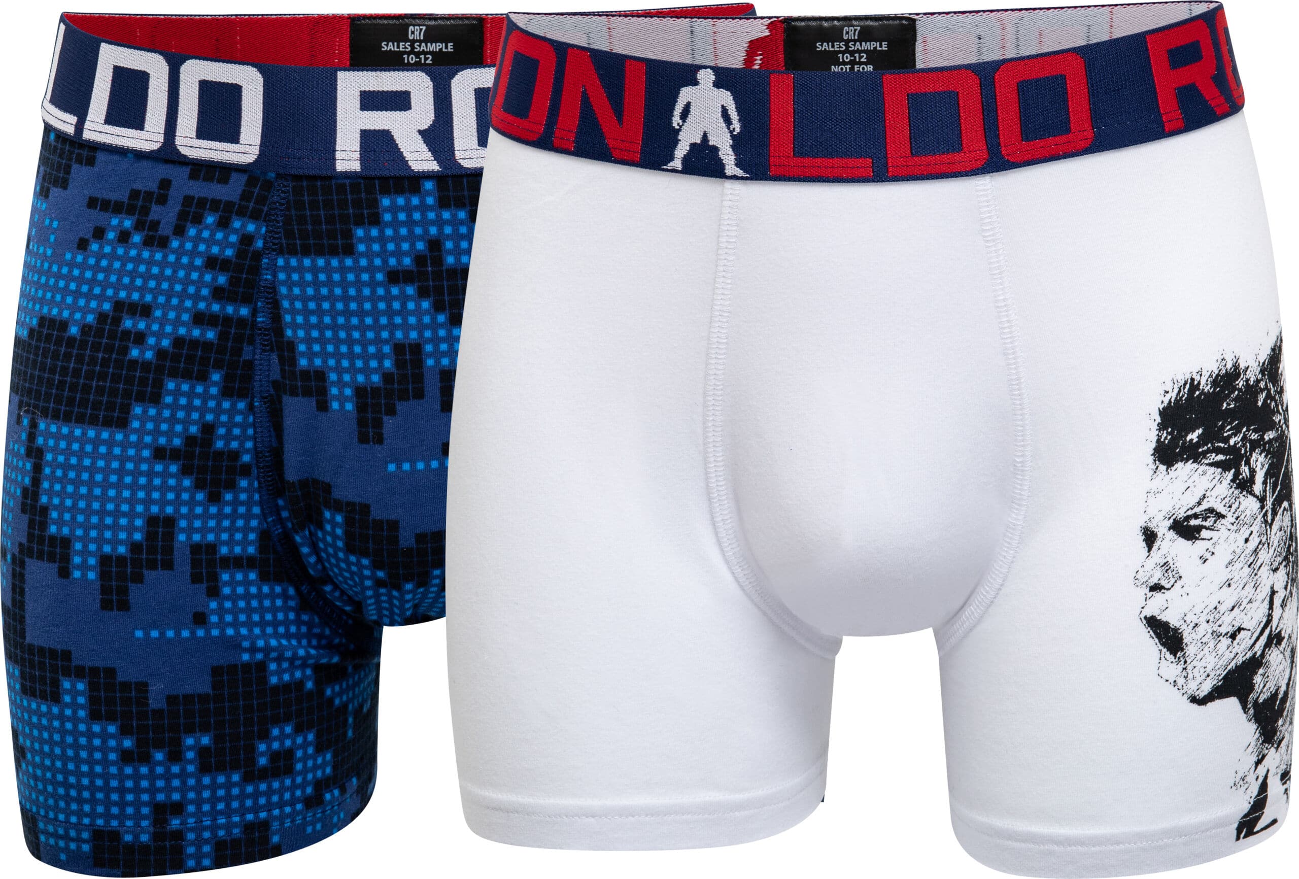 CR7 Boy's Trunk 2-pack - Solid White/AOP