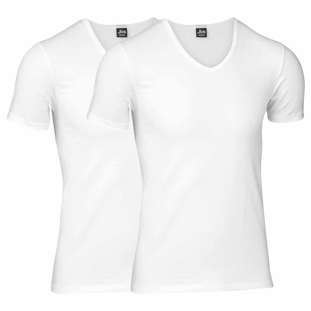 JBS 2-pack t-shirt V-neck Organic Cotton Hvid - M - HVID