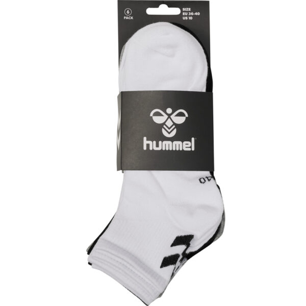 hummel hmlCHEVRON 6-PACK MID CUT SOCKS Hvid/Sort/Grå - Image 2