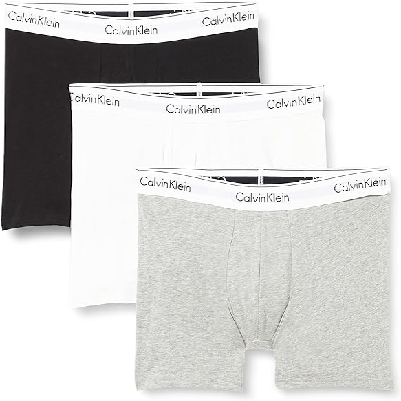 8: Calvin Klein 3 pakke boxerbreif underbukser sort/hvid/grå - XL