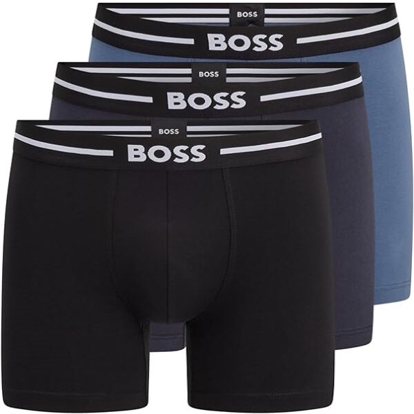 BOSS 3-Pack BOLD Boxerbreif stretch sort/blå