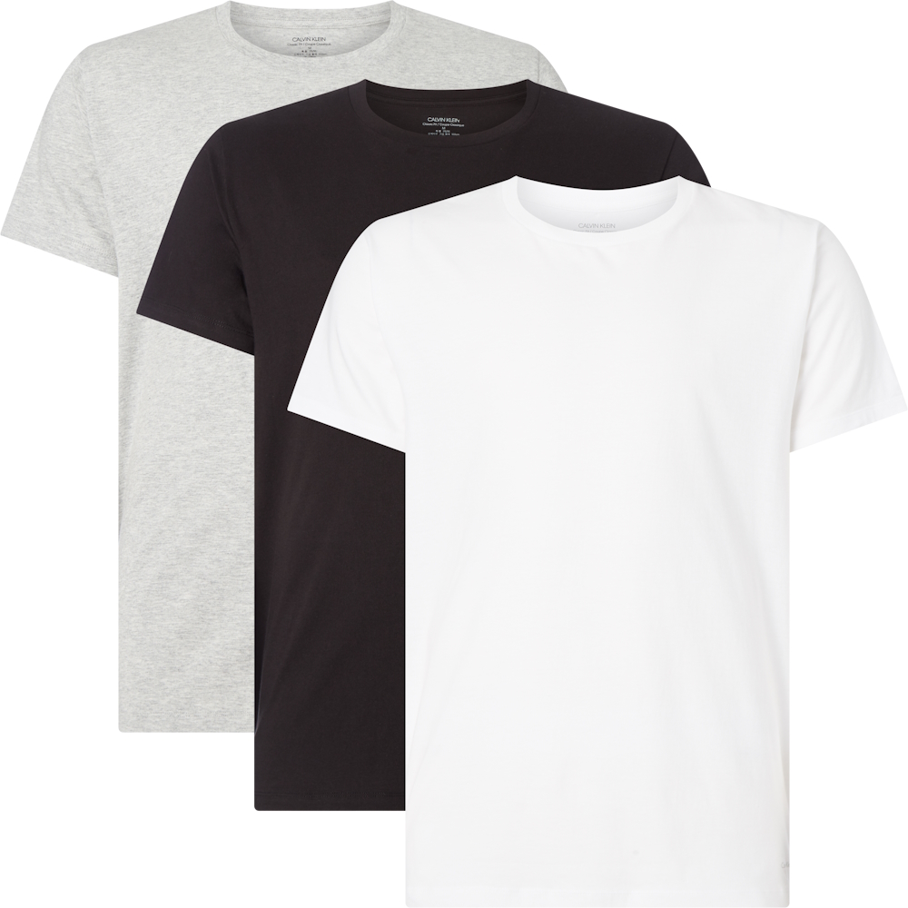 Calvin Klein 3 pakke crew-neck T-shirt sort/hvid/grå - M