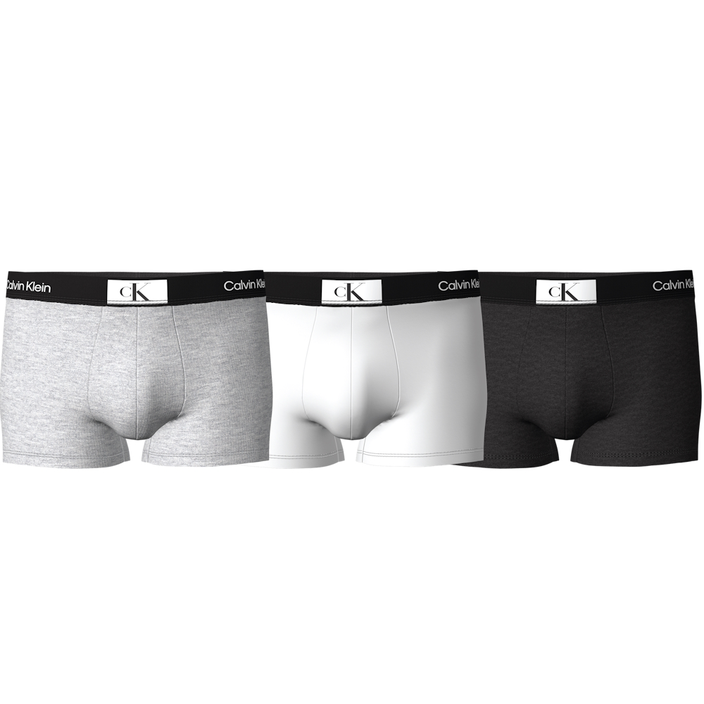 #3 - Calvin Klein 3 pakke trunk underbukser sort/hvid/grå - XL
