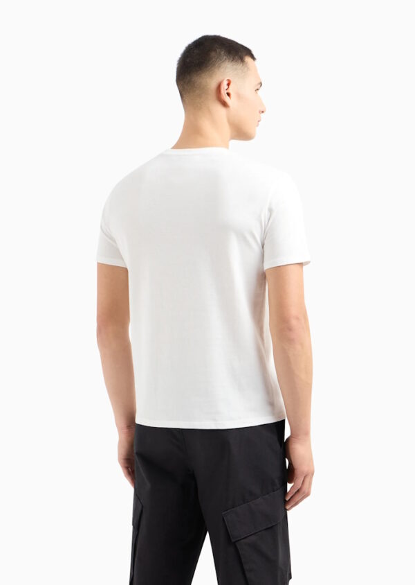 Armani Exchange T-shirt med rundt tekst logo på brystet hvid - Image 3