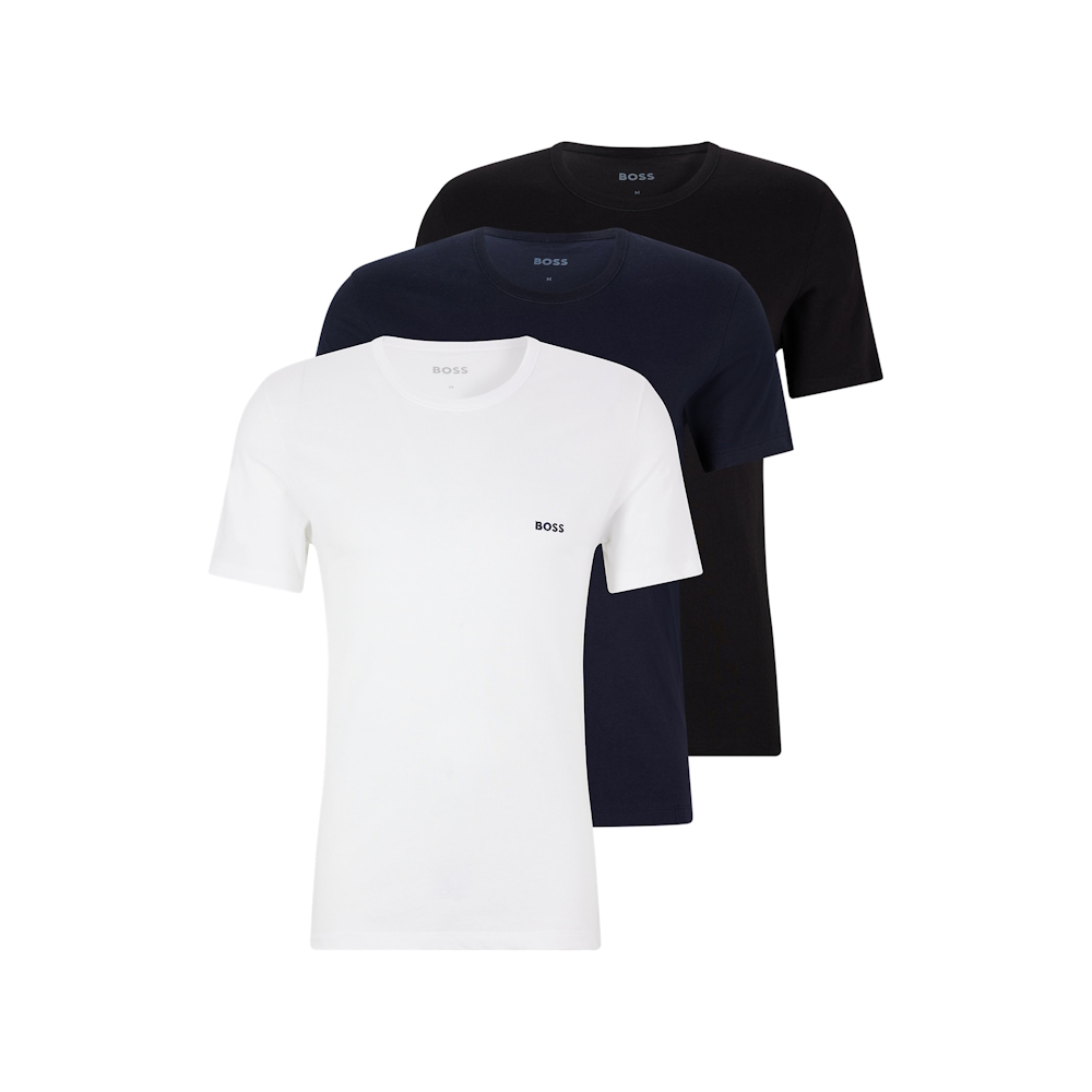 Se BOSS 3 Pack Classic T-shirt sort/navy/hvid - 2XL hos Fashionhero.dk