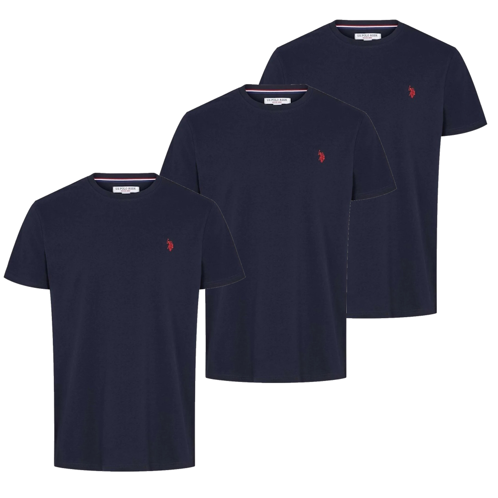 Se US Polo Arjun t-shirt 3pakke mblå - M hos Fashionhero.dk
