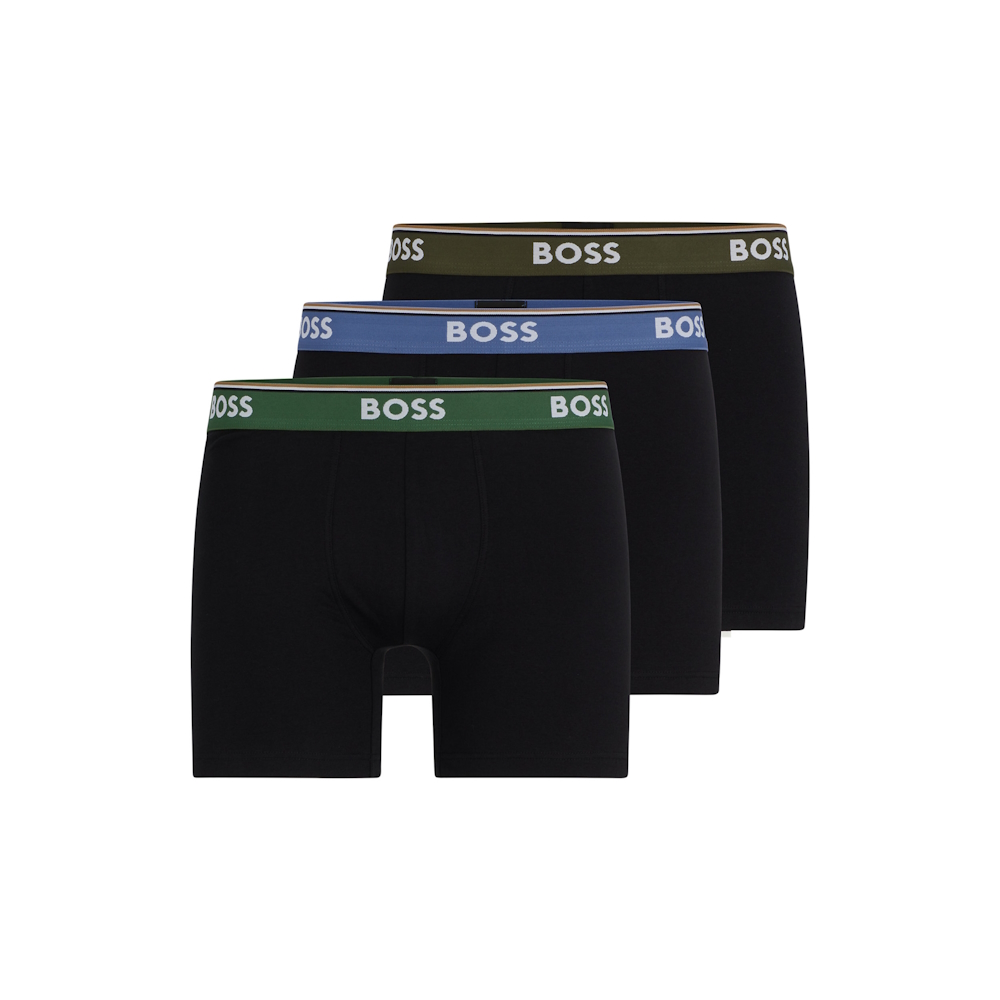 Billede af BOSS 3 Pack POWER boxer Breif sort/farvet rem - L