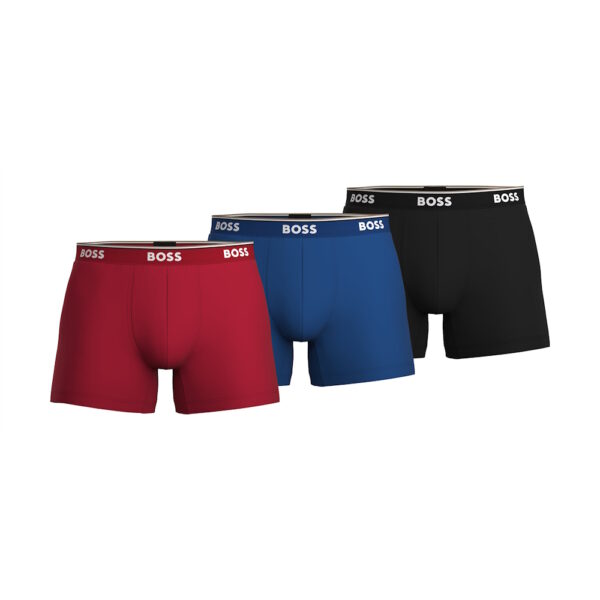 BOSS 3 Pack Power Boxer Brief sort/rød/blå