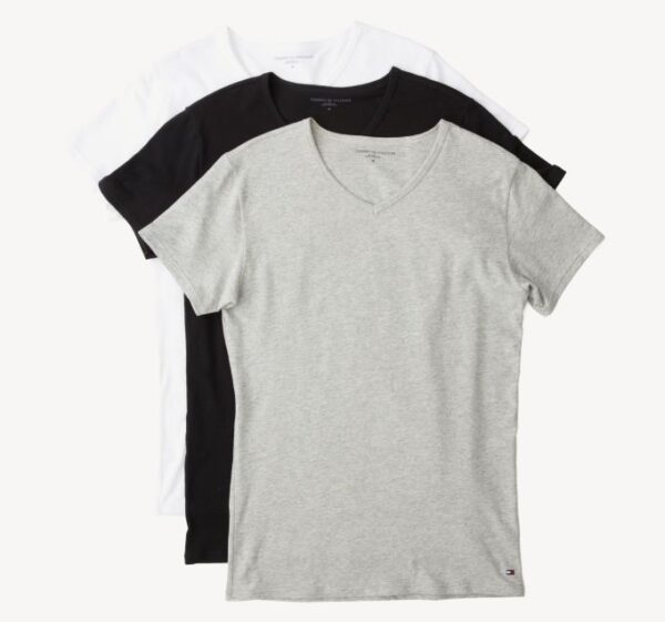 Tommy Hilfiger 3-Pack V-Neck T-Shirt Sort+Grå+Hvid