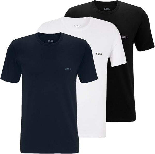 Boss 3-Pack Crew Neck T-Shirt Sort+Navy+Hvid