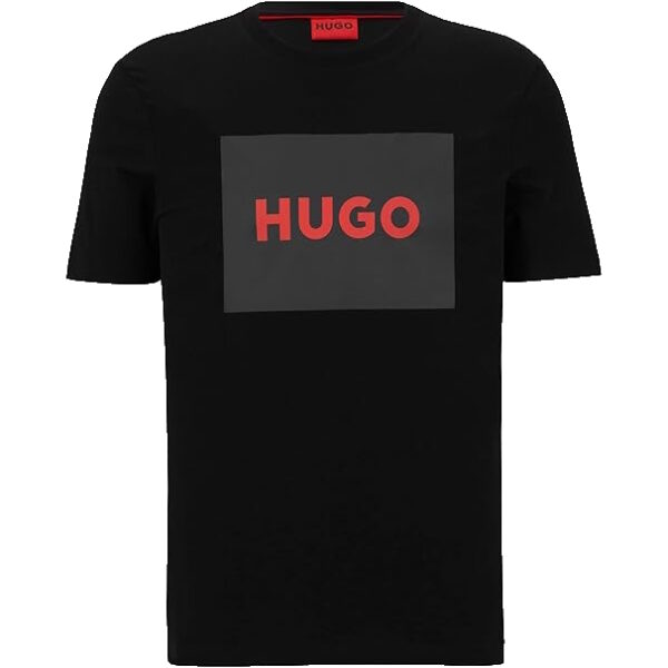 Hugo Regular fit t-shirt med stort hugo logo Sort