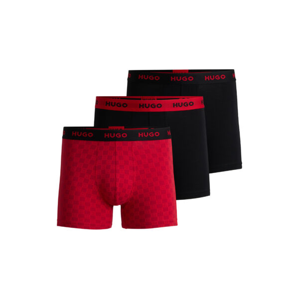 HUGO 3-Pack Boxerbreif rød/sort