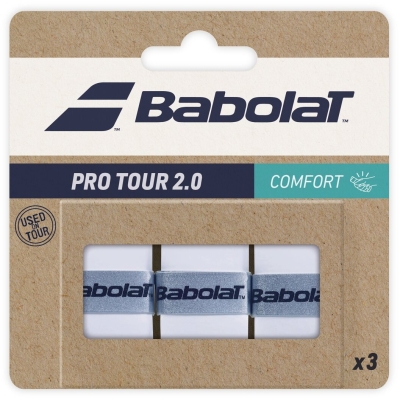 Babolat 3-Pack Overgrip Pro Tour 2.0 Comfort hvid grip 1 grip