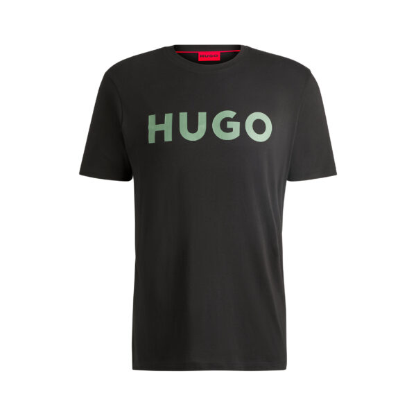 HUGO Dulivio T-shirt med grøn logo sort