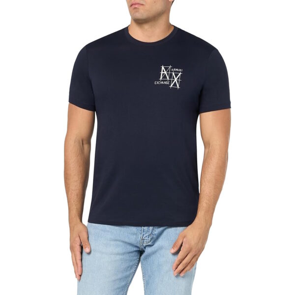 Armani Exchange Slim tshirt med AX logo navy