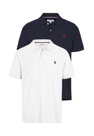 U.S. POLO ASSN. 2-pakke Polo i hvid og sort